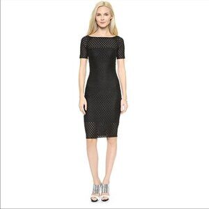 * Bec & Bridge Black Into the Mystic Eyelet Lattice Bandage Dress Size 4